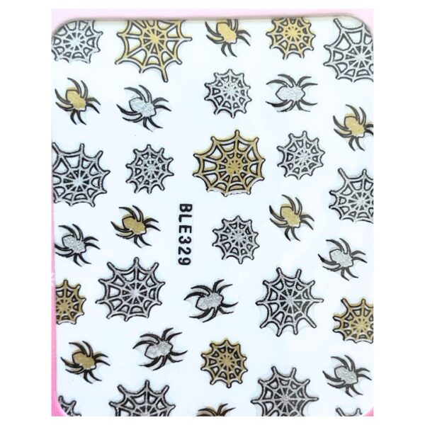 Gold Silver Spiders and Webs stickers
