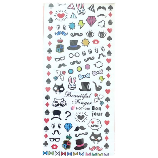 Magic Show, Top Hat, Moustache colored Water Decal