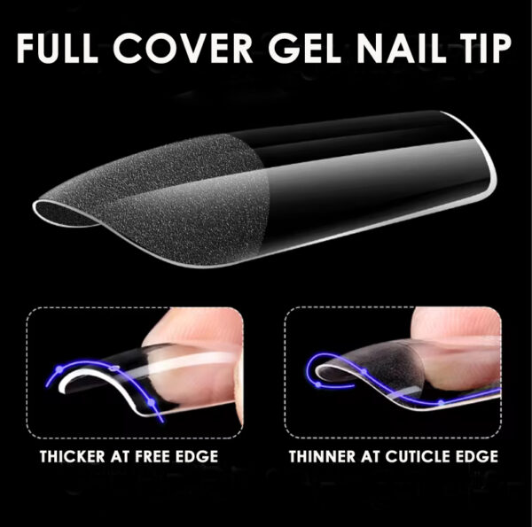 Tips-Full Cover Gel Tip Coffin 600pcs - Image 3
